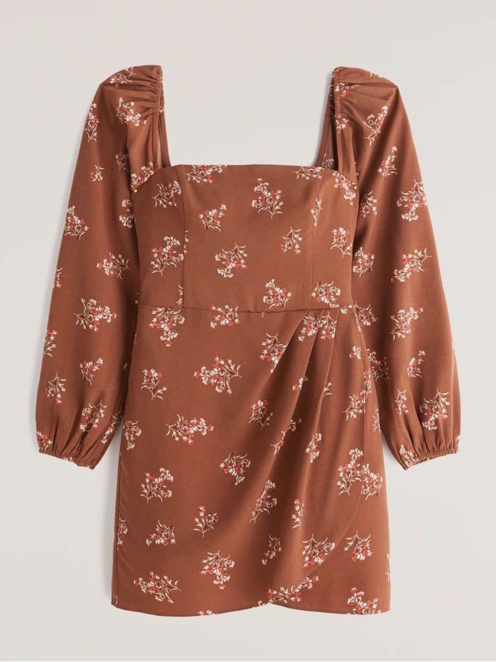 ABERCROMBIE & FITCH | Square Neck Long Sleeve Wrap Around Skirt Floral Dress